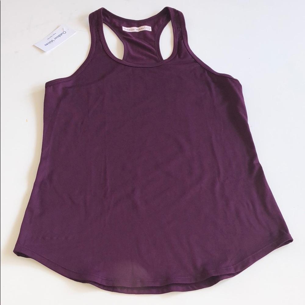 OUTDOOR VOICES OV LIGHT RACERBACK TANK PLUM NWT
